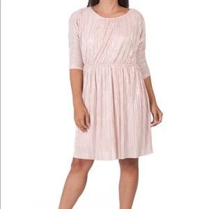 BLEECKER 126 Light Pink Metallic Cocktail Dress, size 8